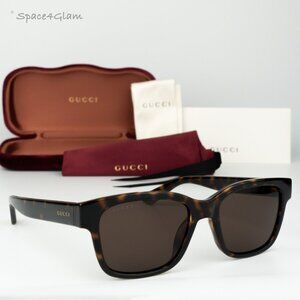 BRAND NEW Gucci GG1716S 002 Havana Brown Square Unisex Sunglasses